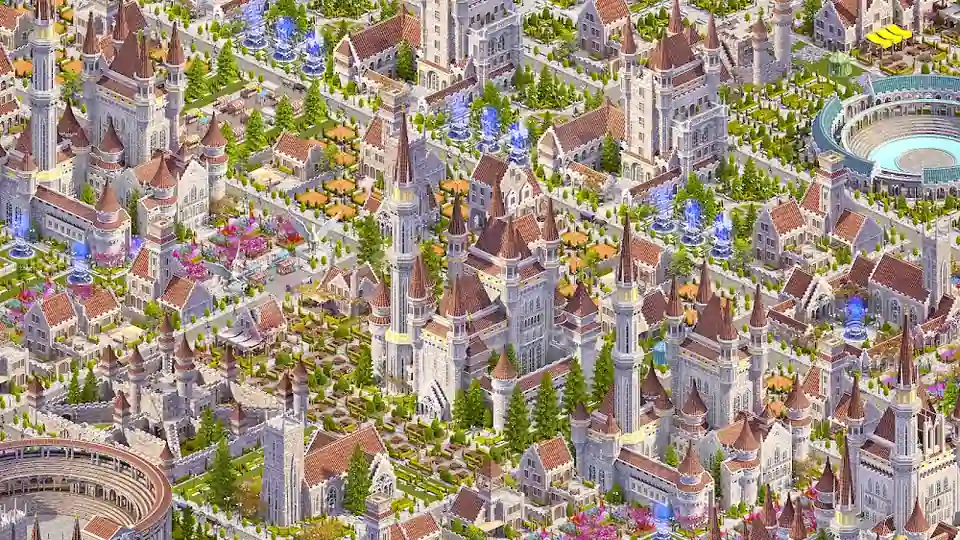 Designer City: Medieval Empire – sűrűn beépített belváros tornyokkal és kertekkel